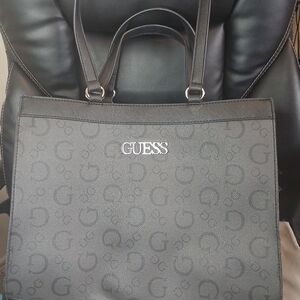 GUESS Black Logo Tote Bag